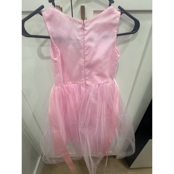 Pink Cinderella Couture Girls Party Dress With Rhinestone Accent & Tulle Overlay - Picture 2 of 6